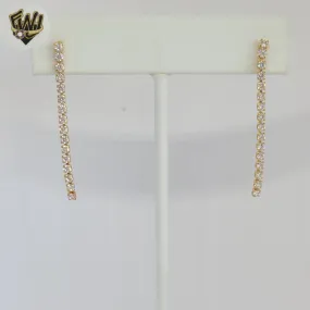 (1-1237-7) Gold Laminate - Zircon Dangle Earrings - BGF