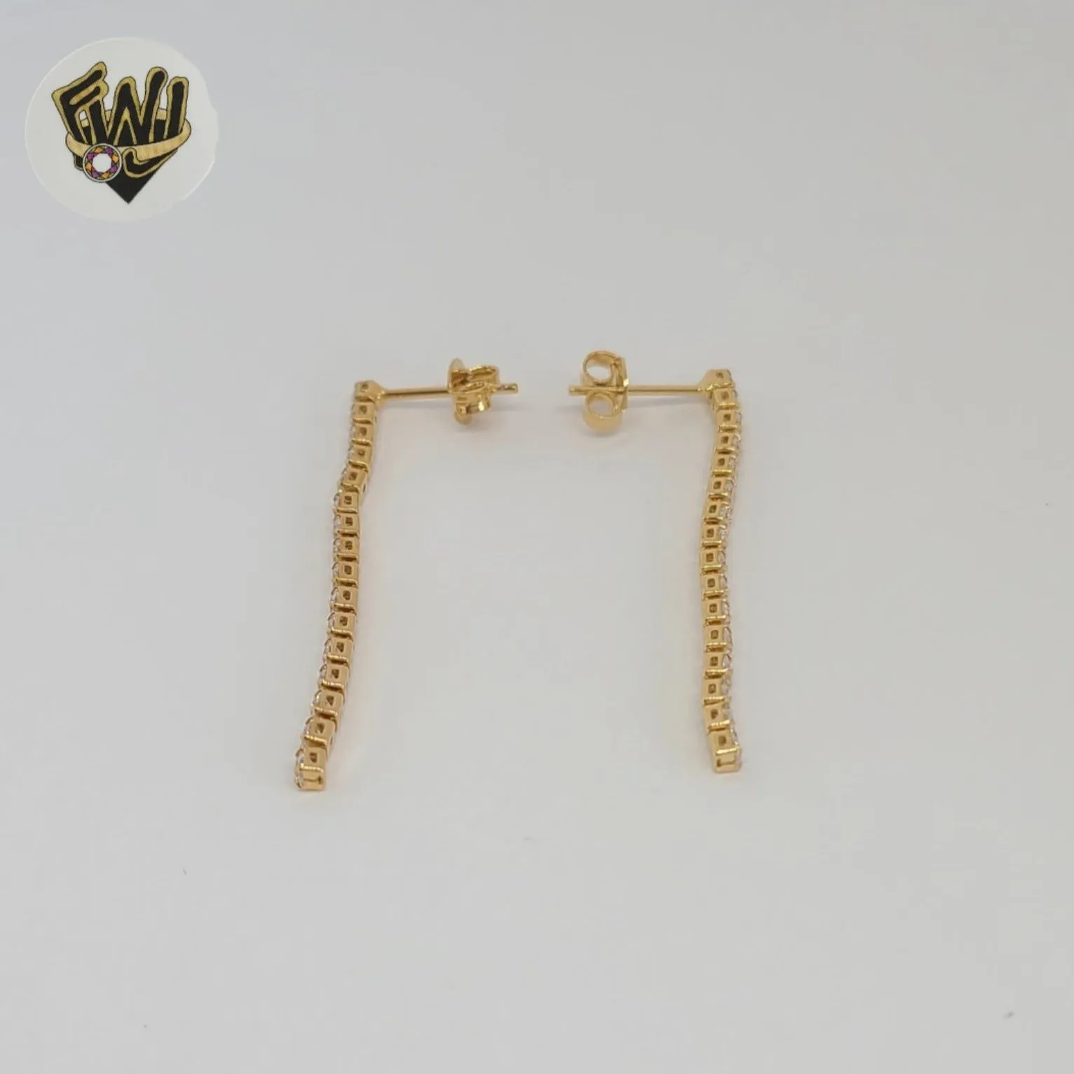 (1-1237-7) Gold Laminate - Zircon Dangle Earrings - BGF