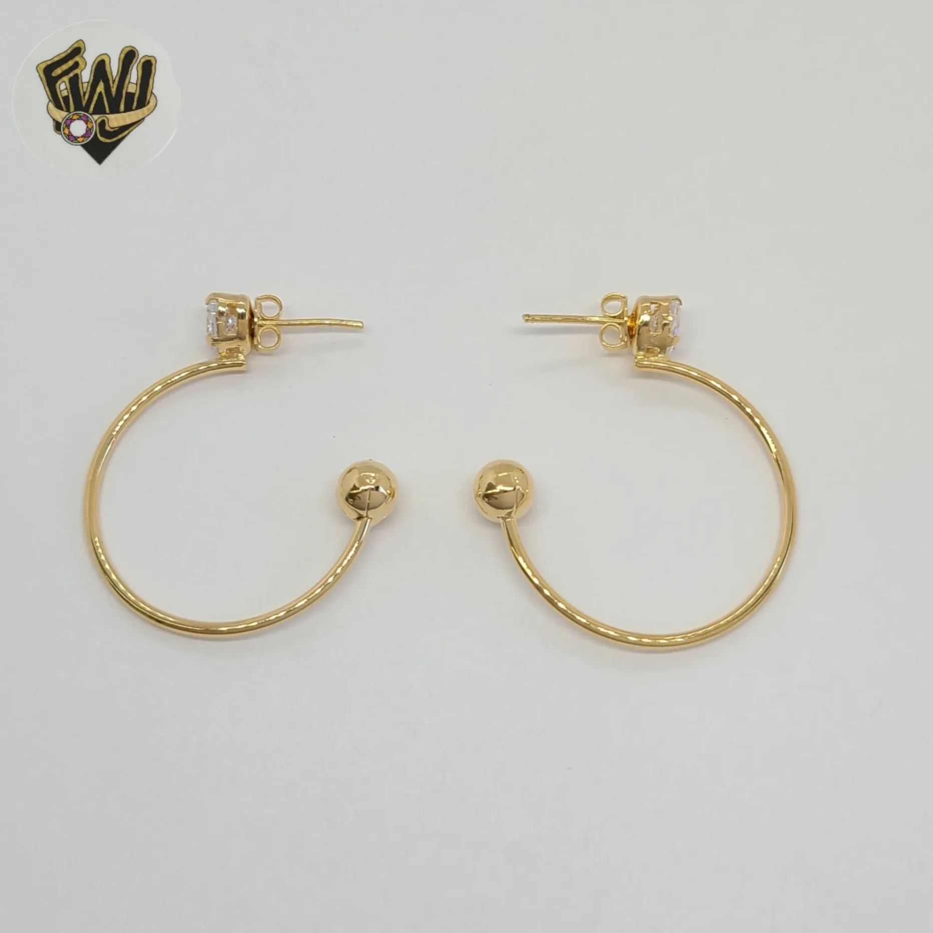 (1-2945-3) Gold Laminate - Heart Half Hoops - BGF