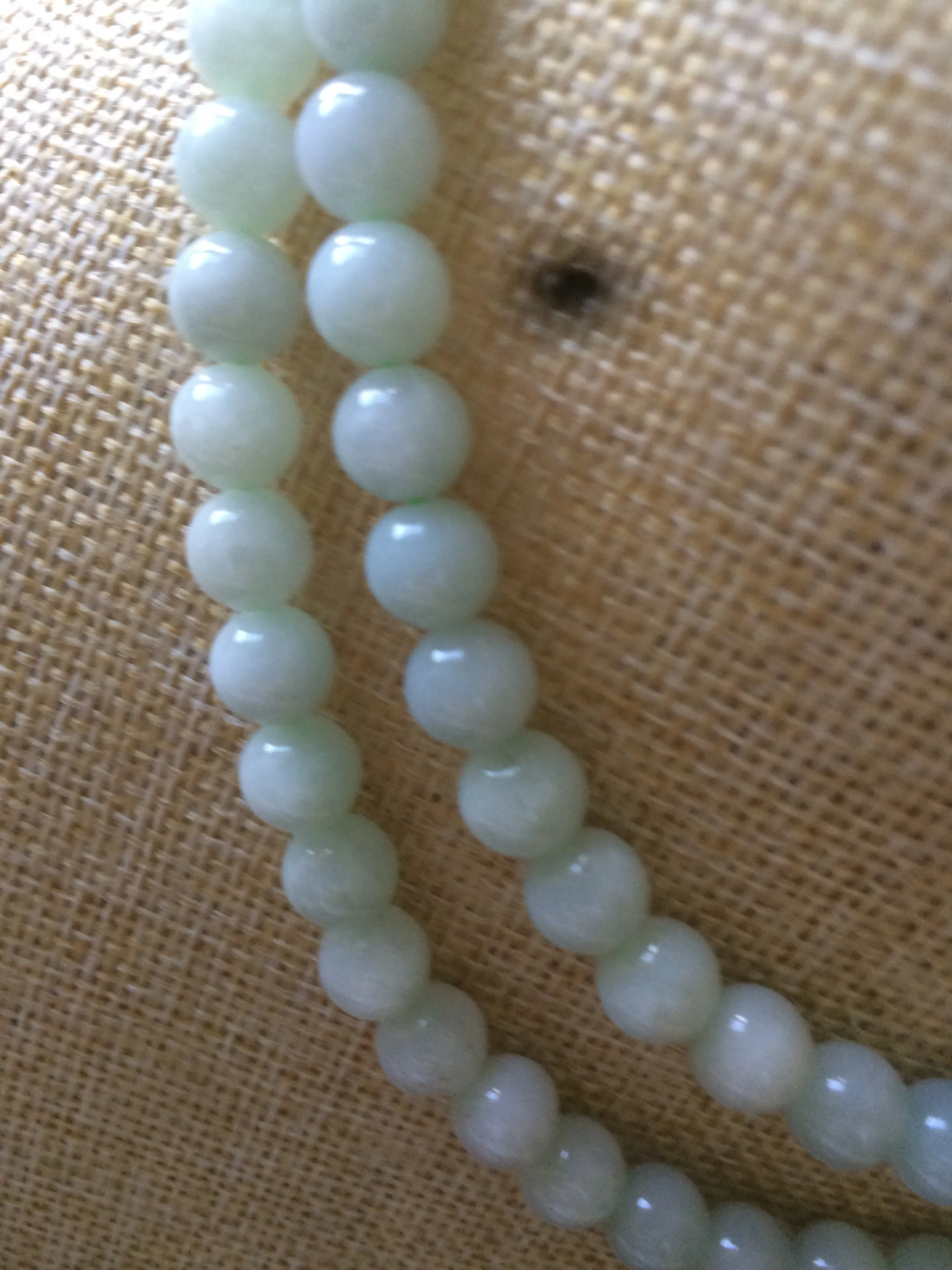 100% Natural light green Jade 8mm jadeite jade long necklaces JNecklace