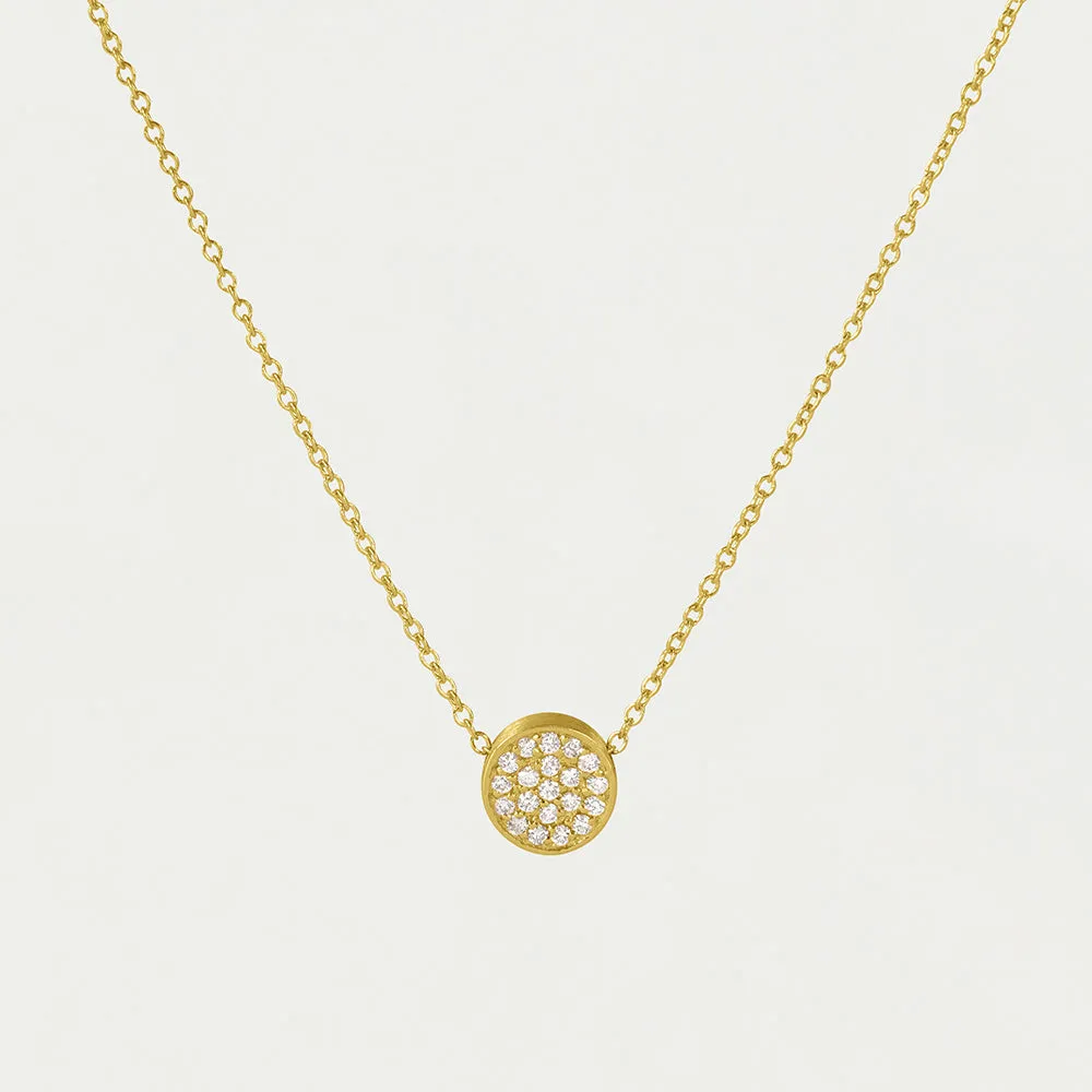 14K Gold Signature Diamond Pendant Necklace