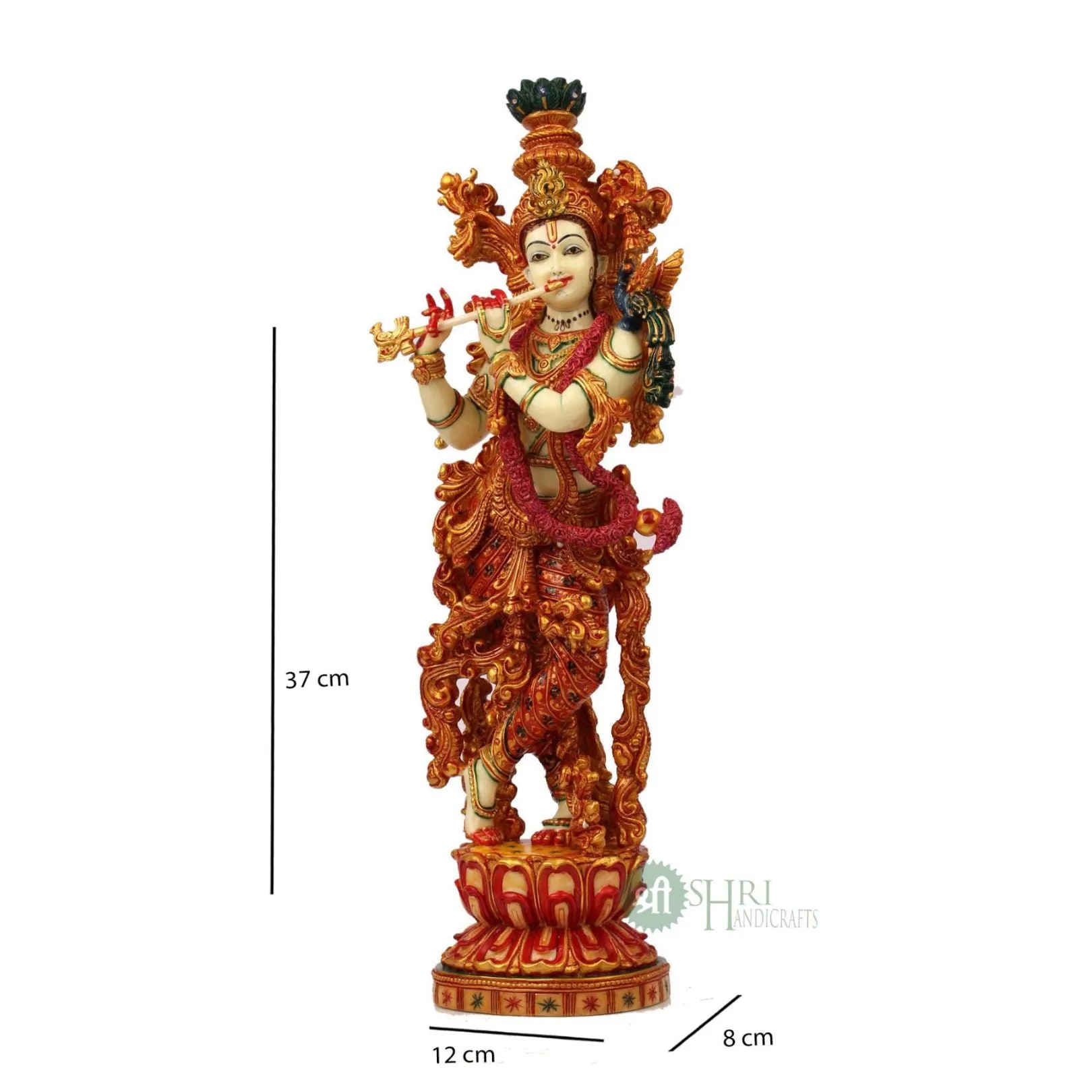 15". RADHA KRISHNA PAIR STANDING PAINTING SET