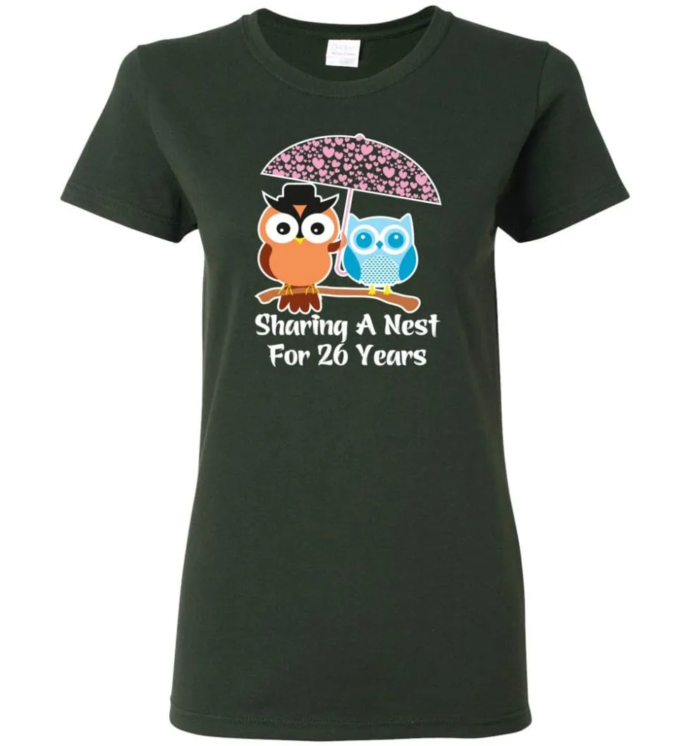 26 Years Wedding Anniversary Gifts Valentine's Day Women Tee