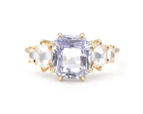 3.69-Carat Radiant Cut Sapphire Cluster Ring