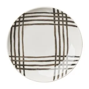 6" CERAMIC APPETIZER PLATE BLACK/WHITE