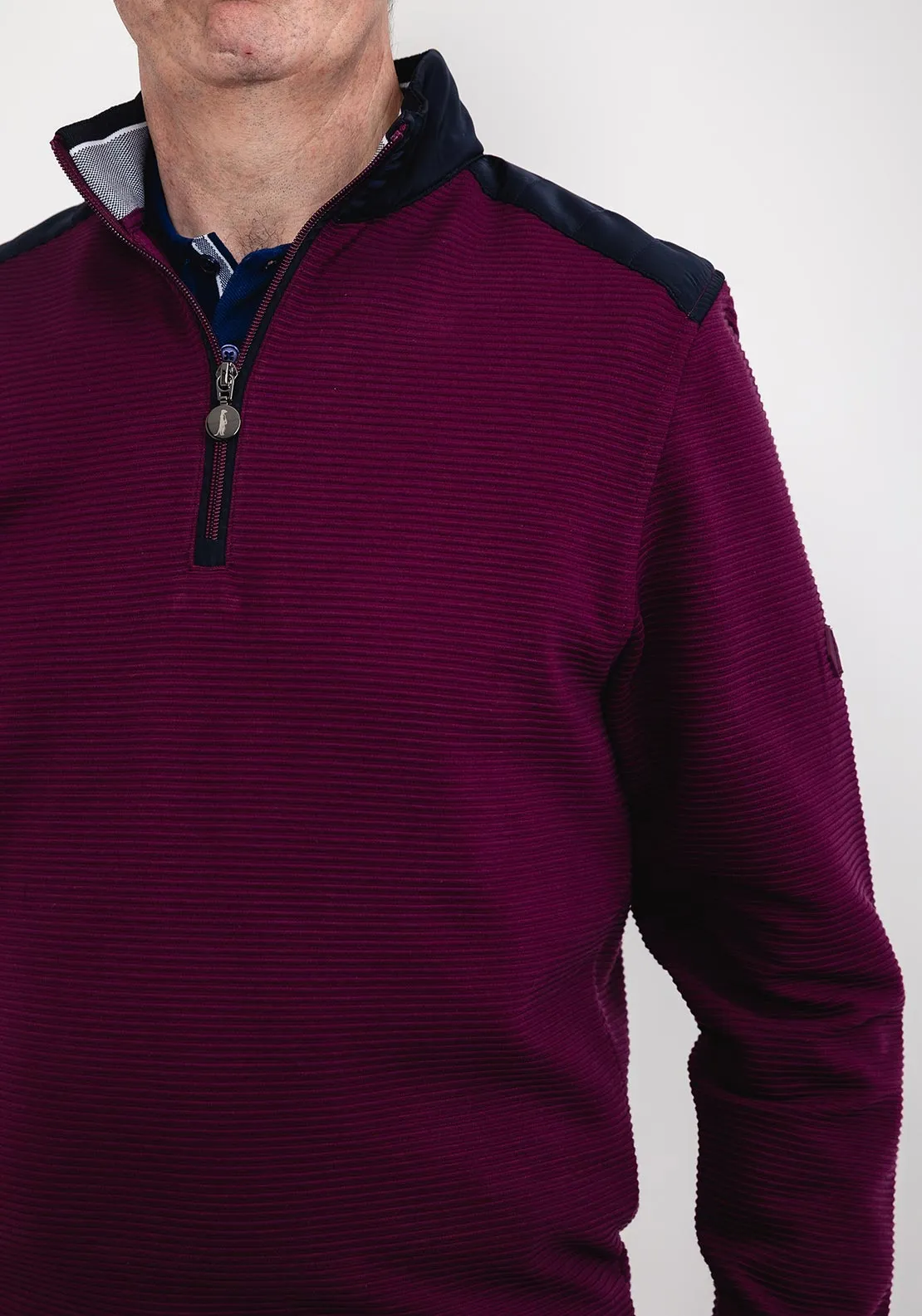 6th Sense Wilde Quarter Zip Ribbed Sweatshirt, Pickled Beet