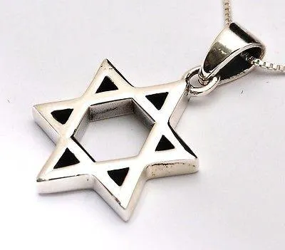 925 Sterling Silver Classic Star of David Pendant Necklace for Men & Women with Chain