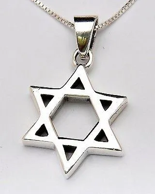 925 Sterling Silver Classic Star of David Pendant Necklace for Men & Women with Chain