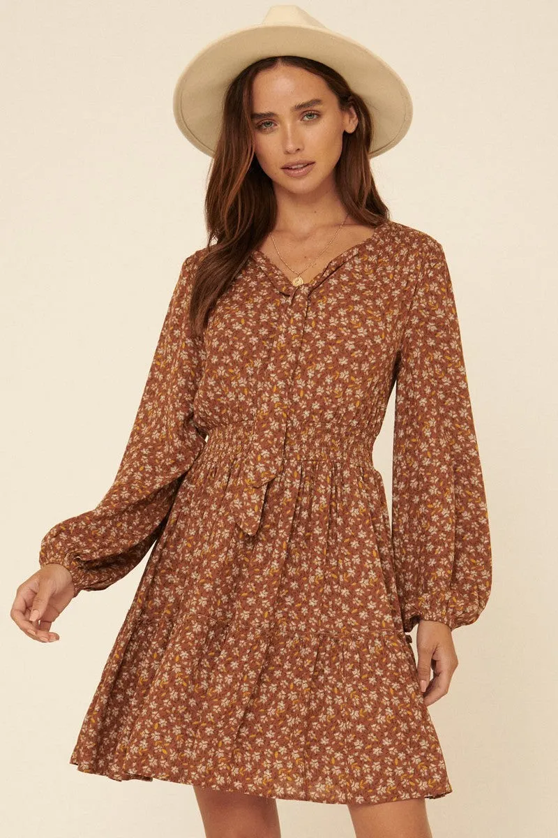 A Floral-print Mini Dress