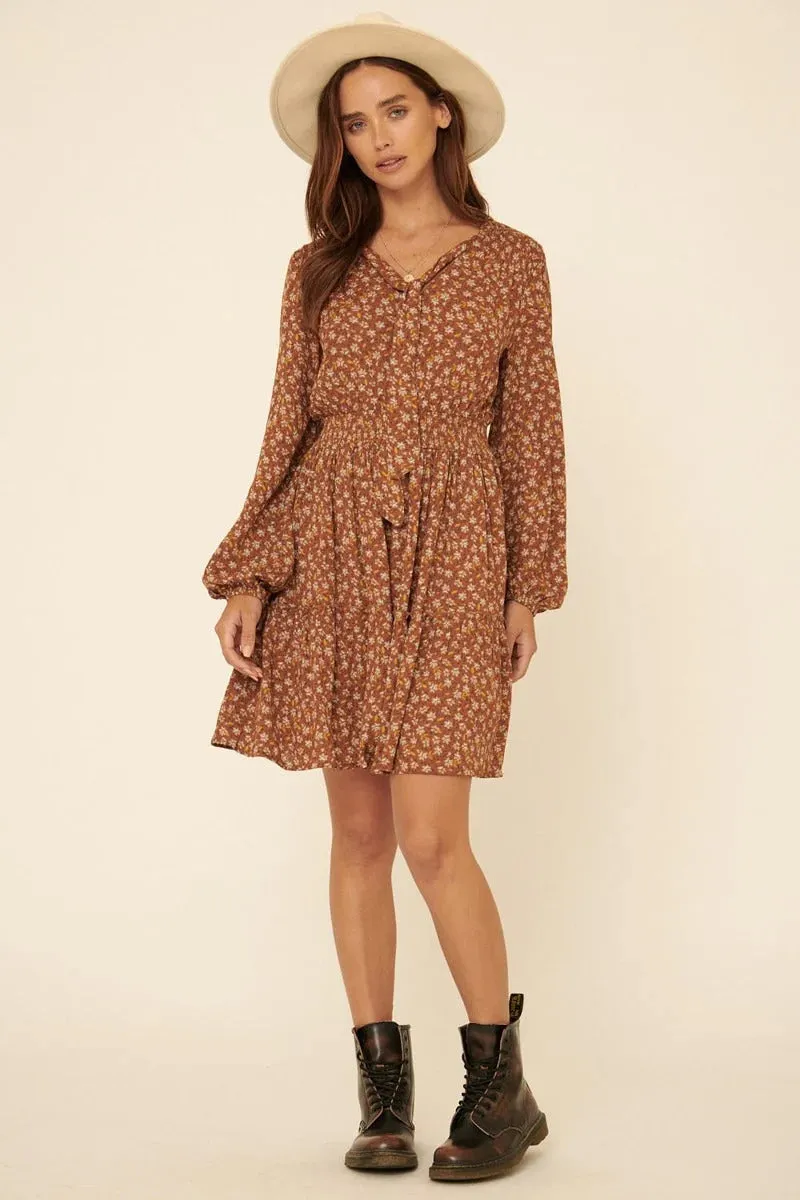 A Floral-print Mini Dress