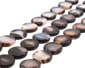 Agate 21 Mm Coin Gemstone Beads 15 Inches T003