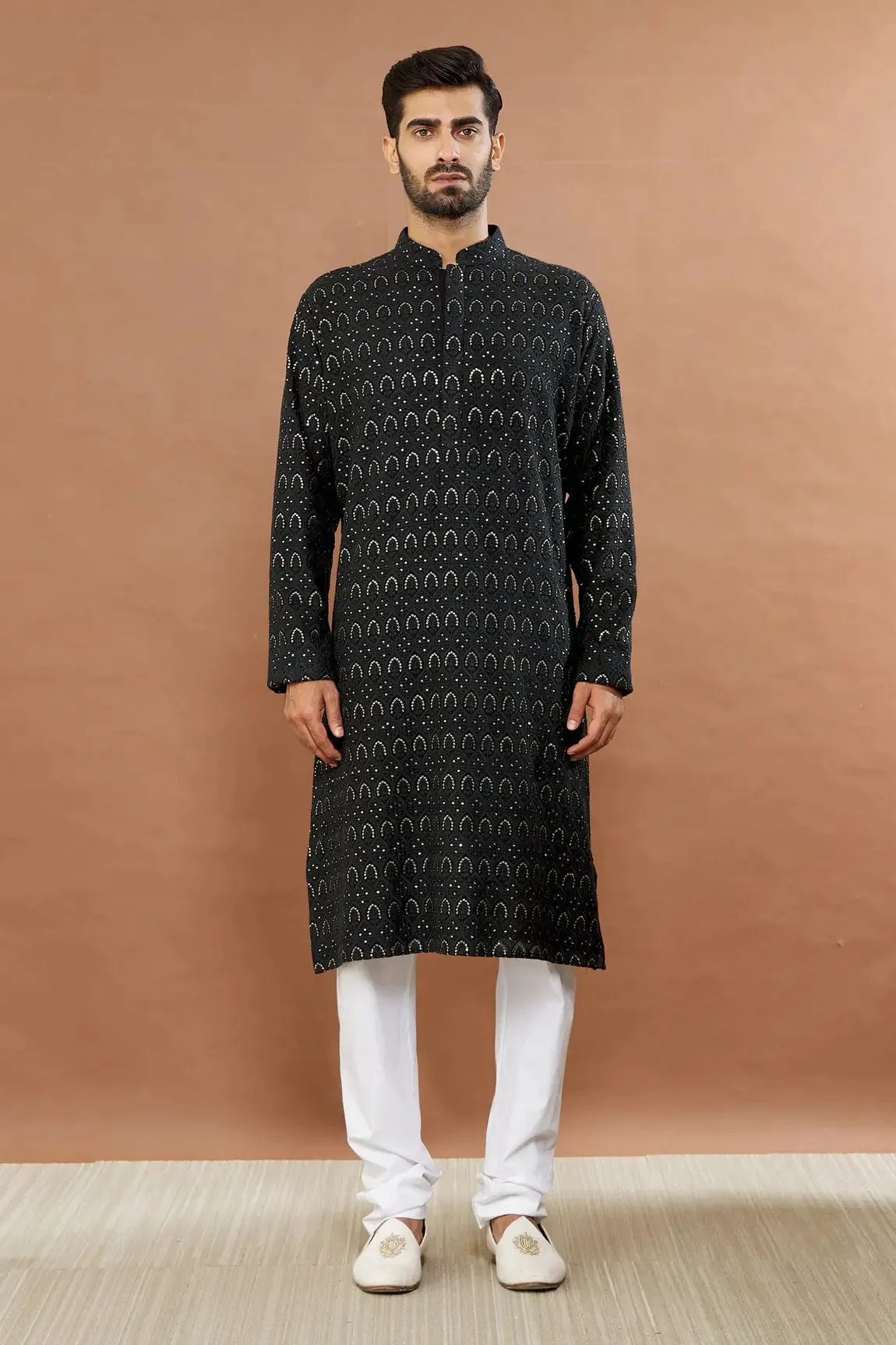 Aham Vayam's Golden Tulip kurta churidar set - Rent