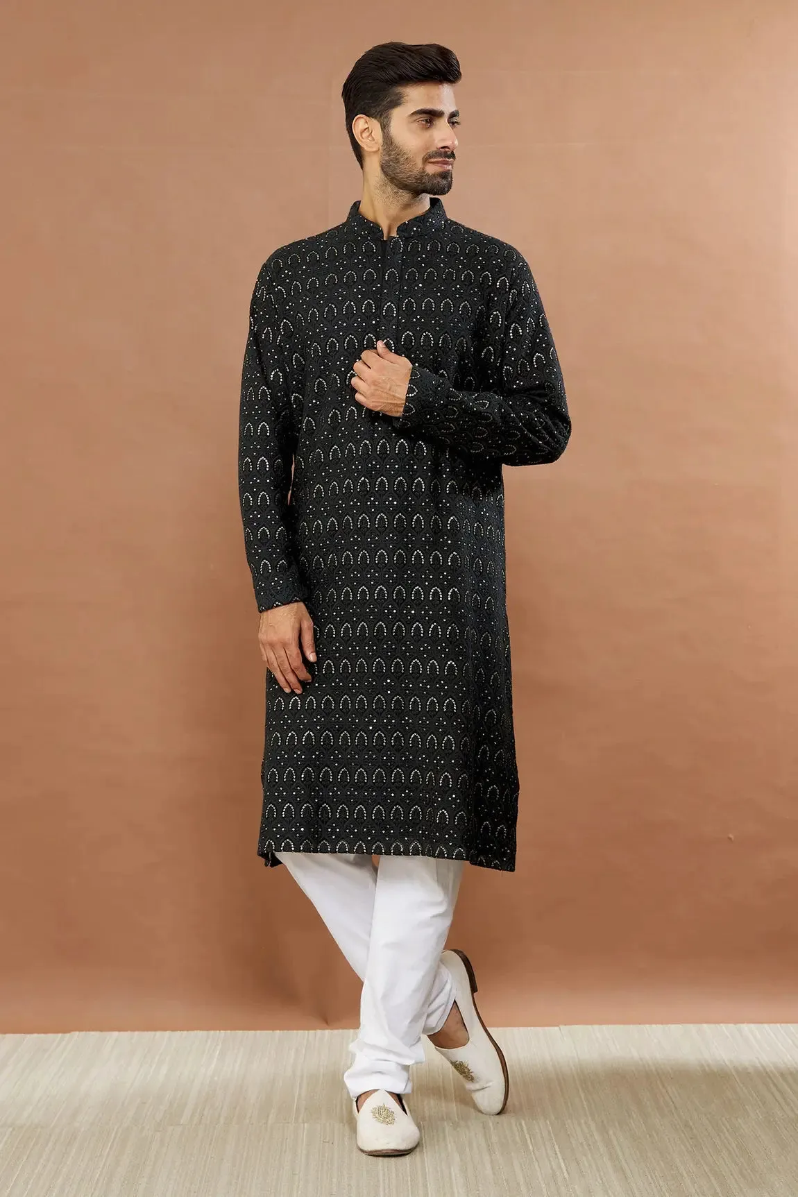 Aham Vayam's Golden Tulip kurta churidar set - Rent