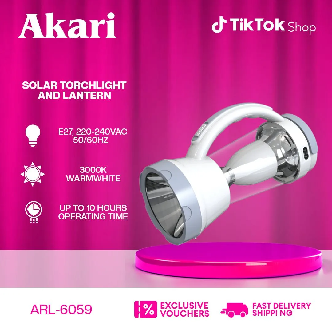 Akari Rechargeable Solar Torchlight and Lantern (ARL-6059)