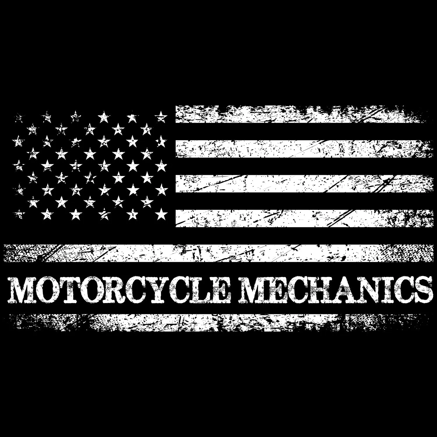 American Flag Motorcycle Mechanics T-Shirt