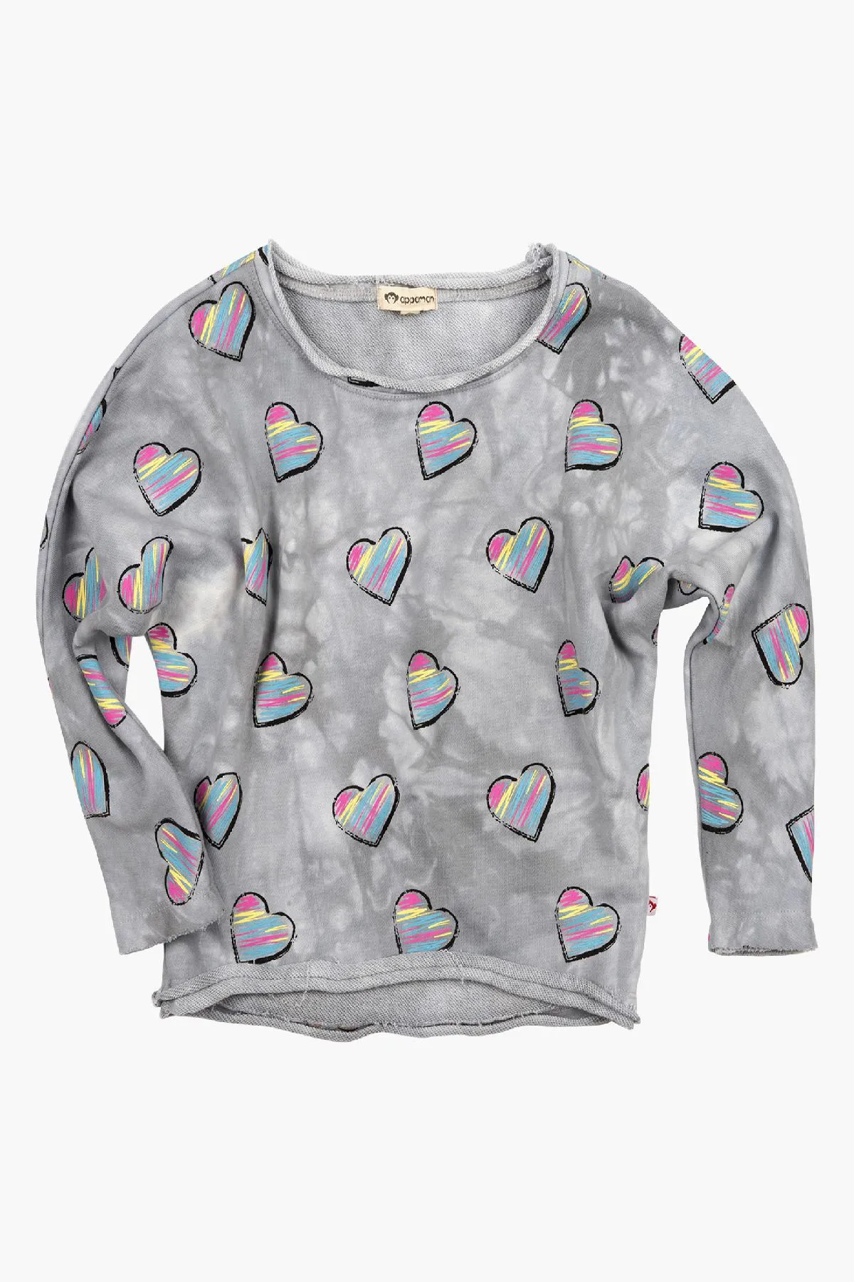 Appaman Slouchy Kids Sweatshirt - Grey Tie Dye