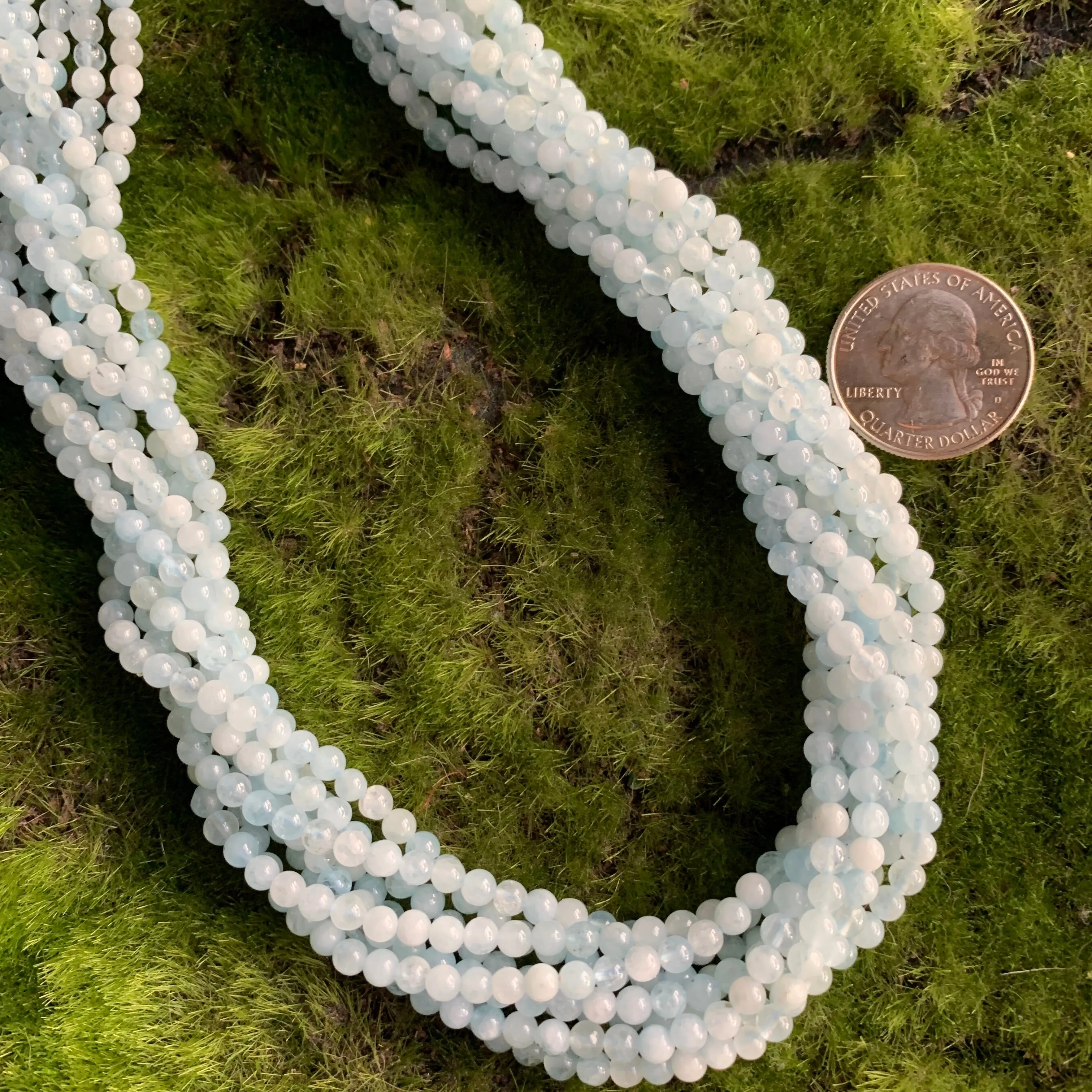 Aquamarine Strands - 4mm