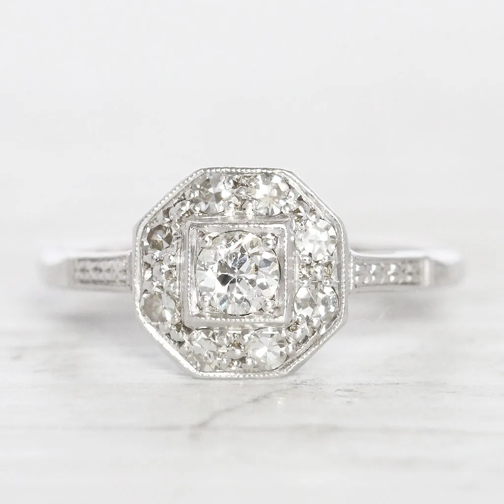 Art Deco Style 0.36 Carat Old European Cut Diamond Cluster