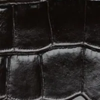 B Pouch Bag In Croc Embossed Espresso Leather