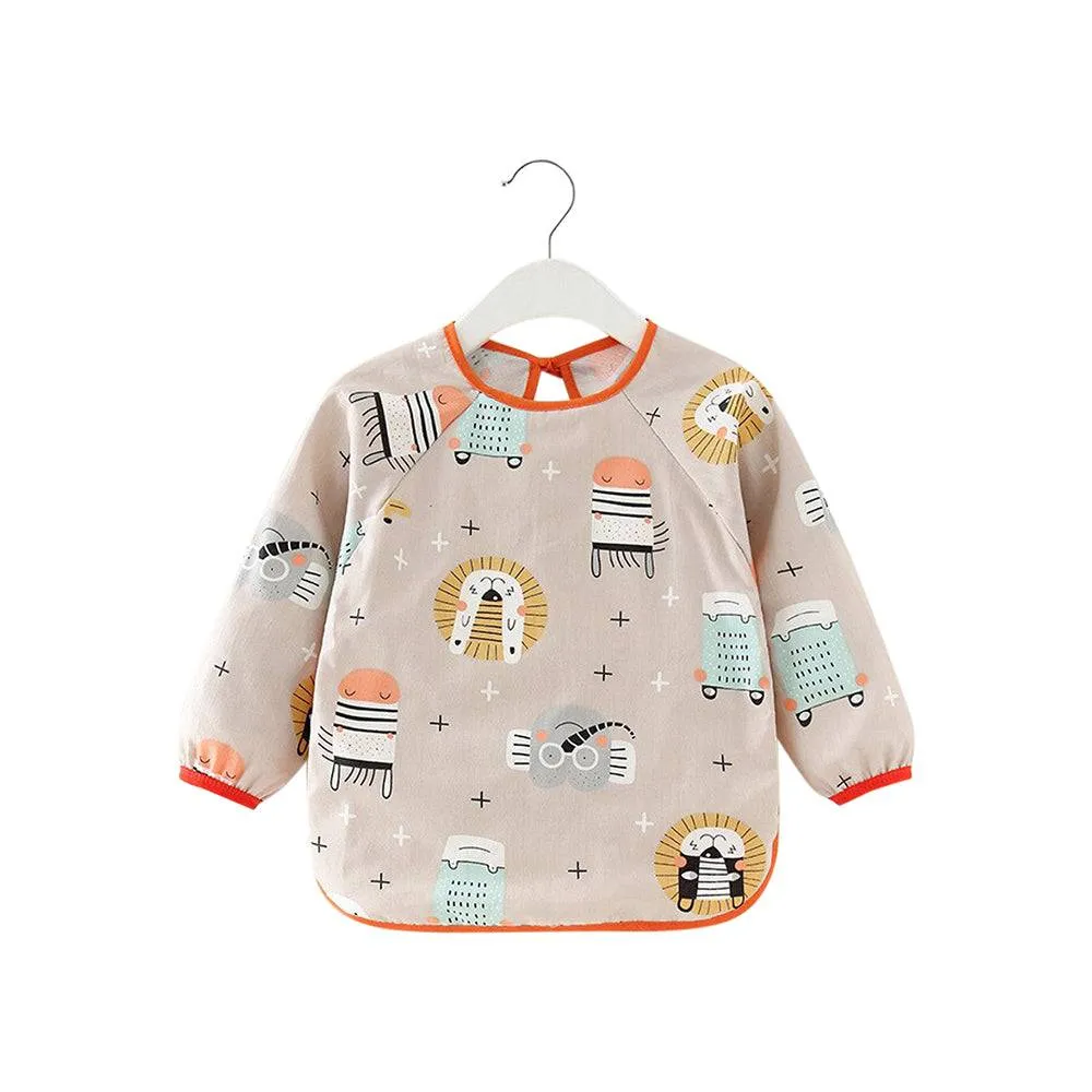 Baby Long Sleeve Apron Smock Bib Safari