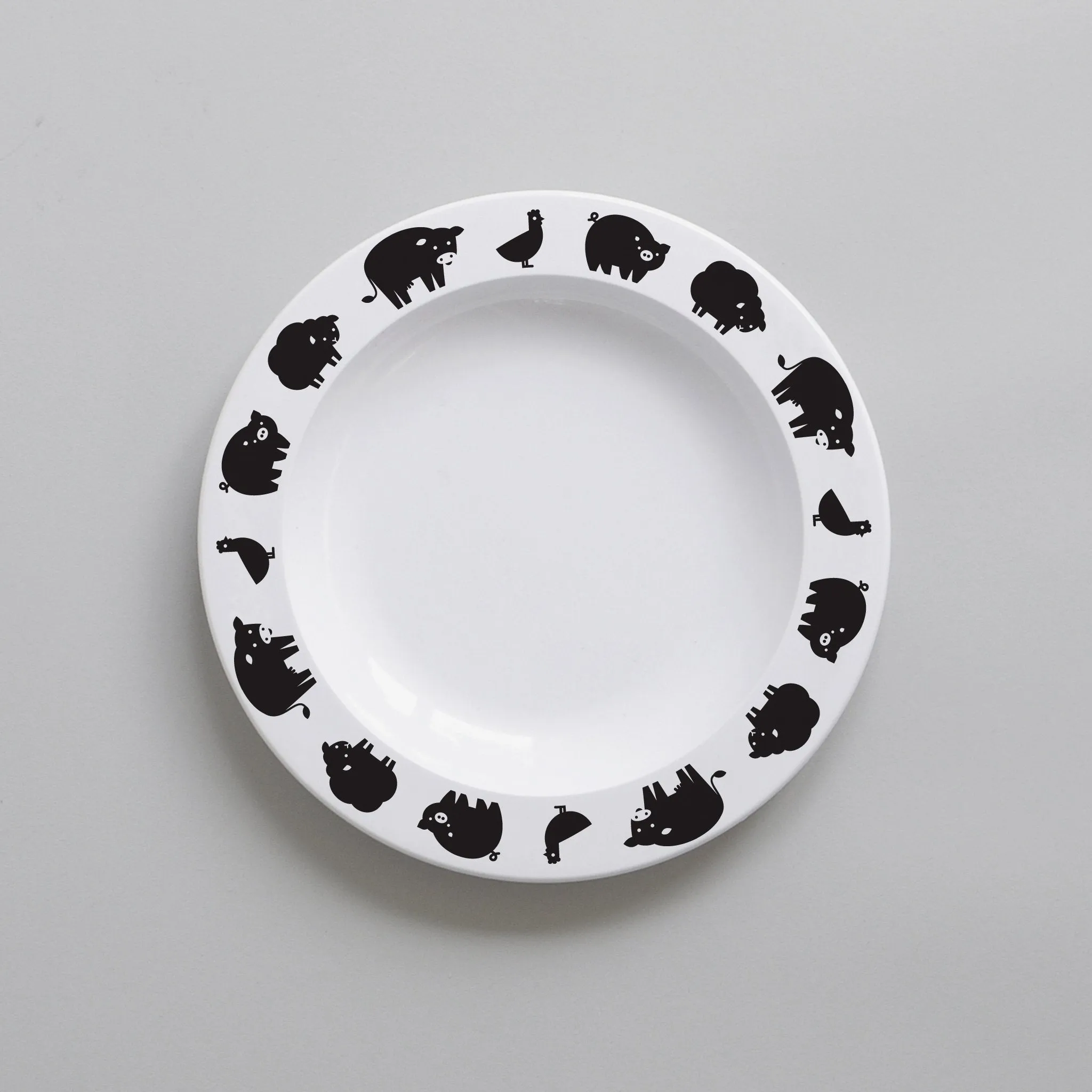 BLACK FARM ANIMAL PLATE