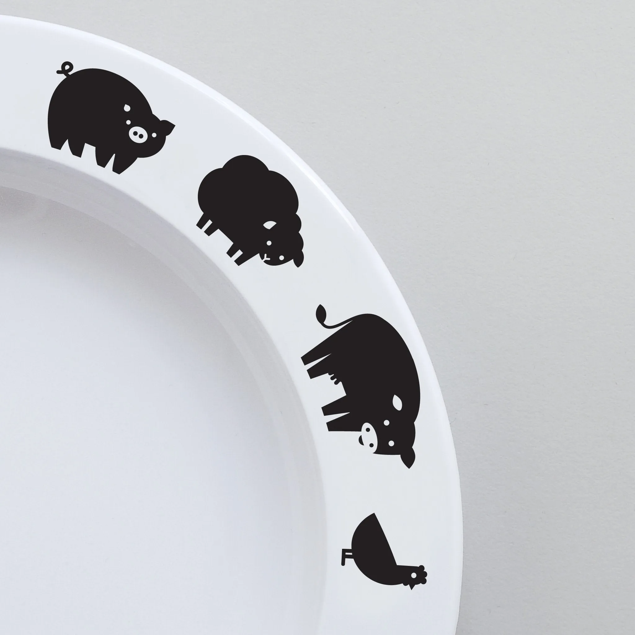 BLACK FARM ANIMAL PLATE