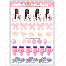 Black Girl Stickers - Pink Paris & Classy Sheet 1