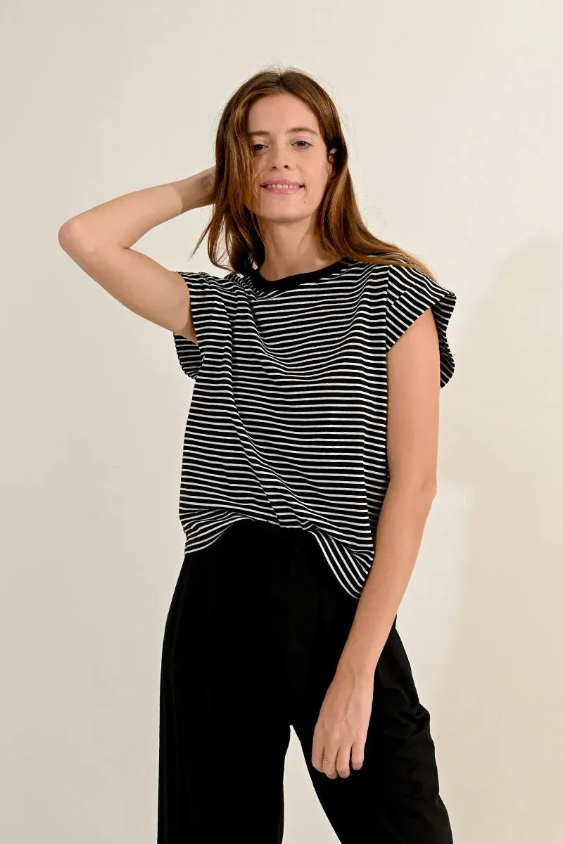 Black/White Striped Tee