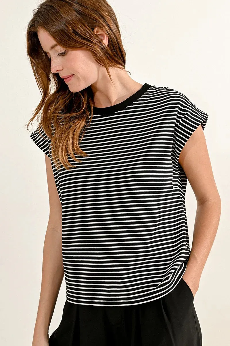 Black/White Striped Tee