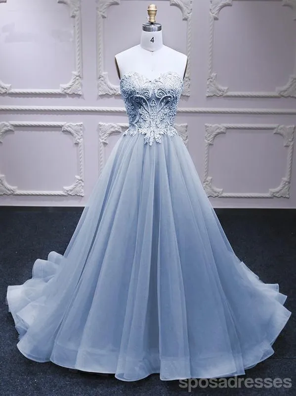 Blue Sweetheart A-line Long Party Prom Dresses Online,Dance Dresses, 12567