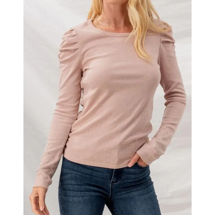 Blush Top w Stone Sleeves