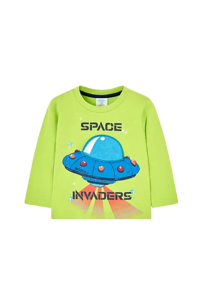 Boboli Long sleeve jersey t-shirt for boys BCI 347093 4649 lime green