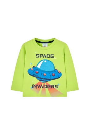 Boboli Long sleeve jersey t-shirt for boys BCI 347093 4649 lime green