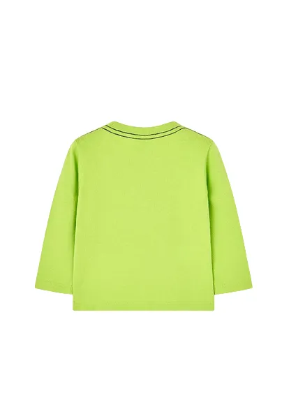 Boboli Long sleeve jersey t-shirt for boys BCI 347093 4649 lime green