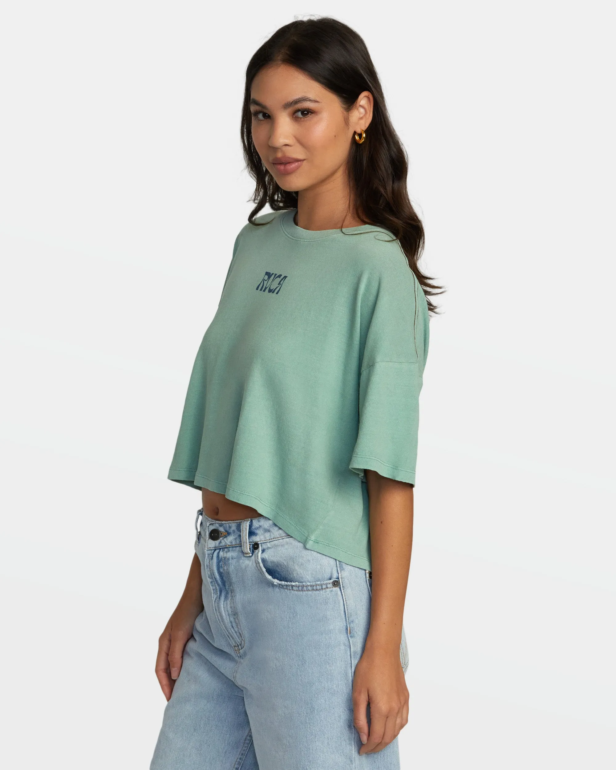 Boyfriend Cropped T-Shirt - Green Haze