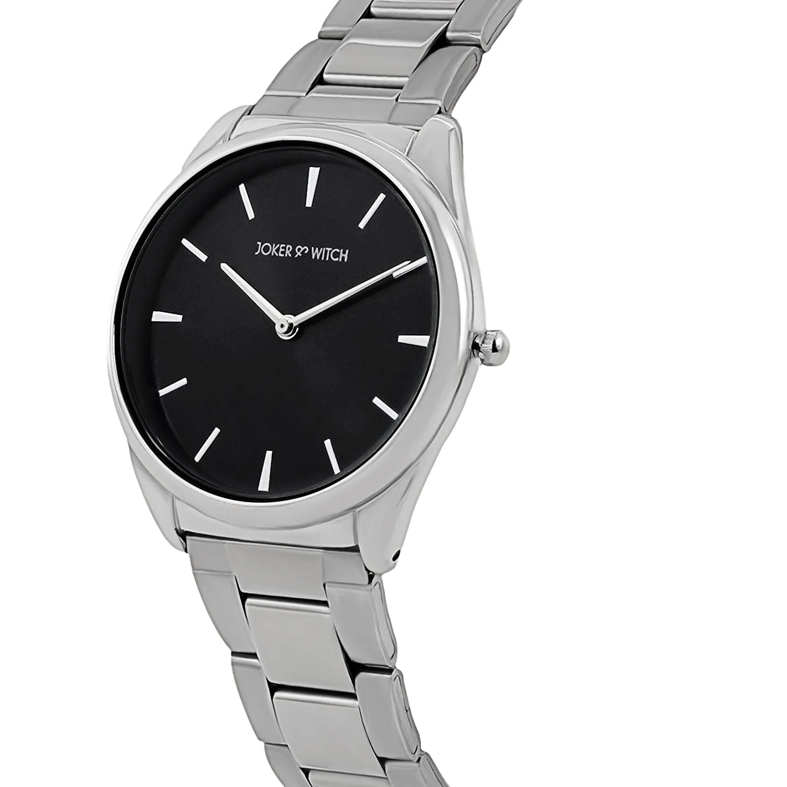 Brooklyn Black Dial Silver Metallic Strap Watch