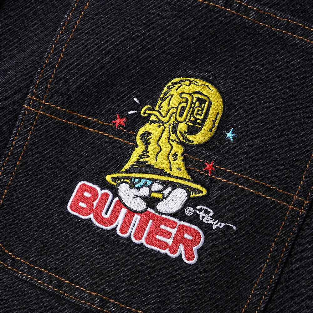 Butter Goods x The Smurfs Harmony Denim Pants Washed Black - Washed Black