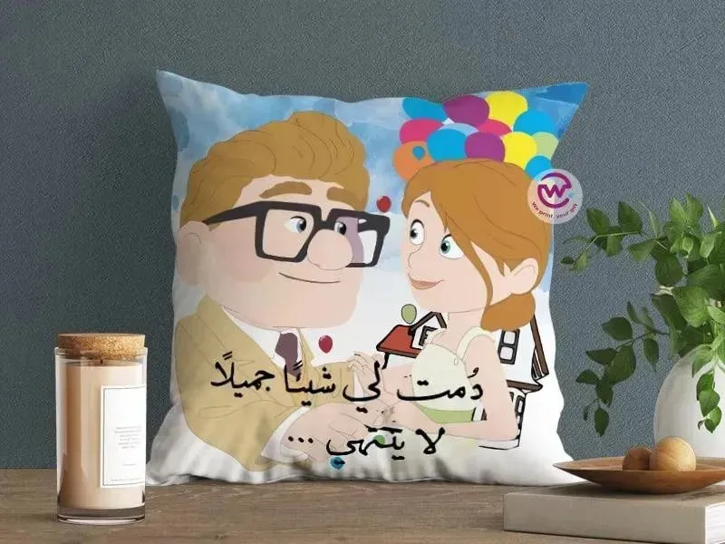 Canvas Cushion-Square Shape - Cartoon Up