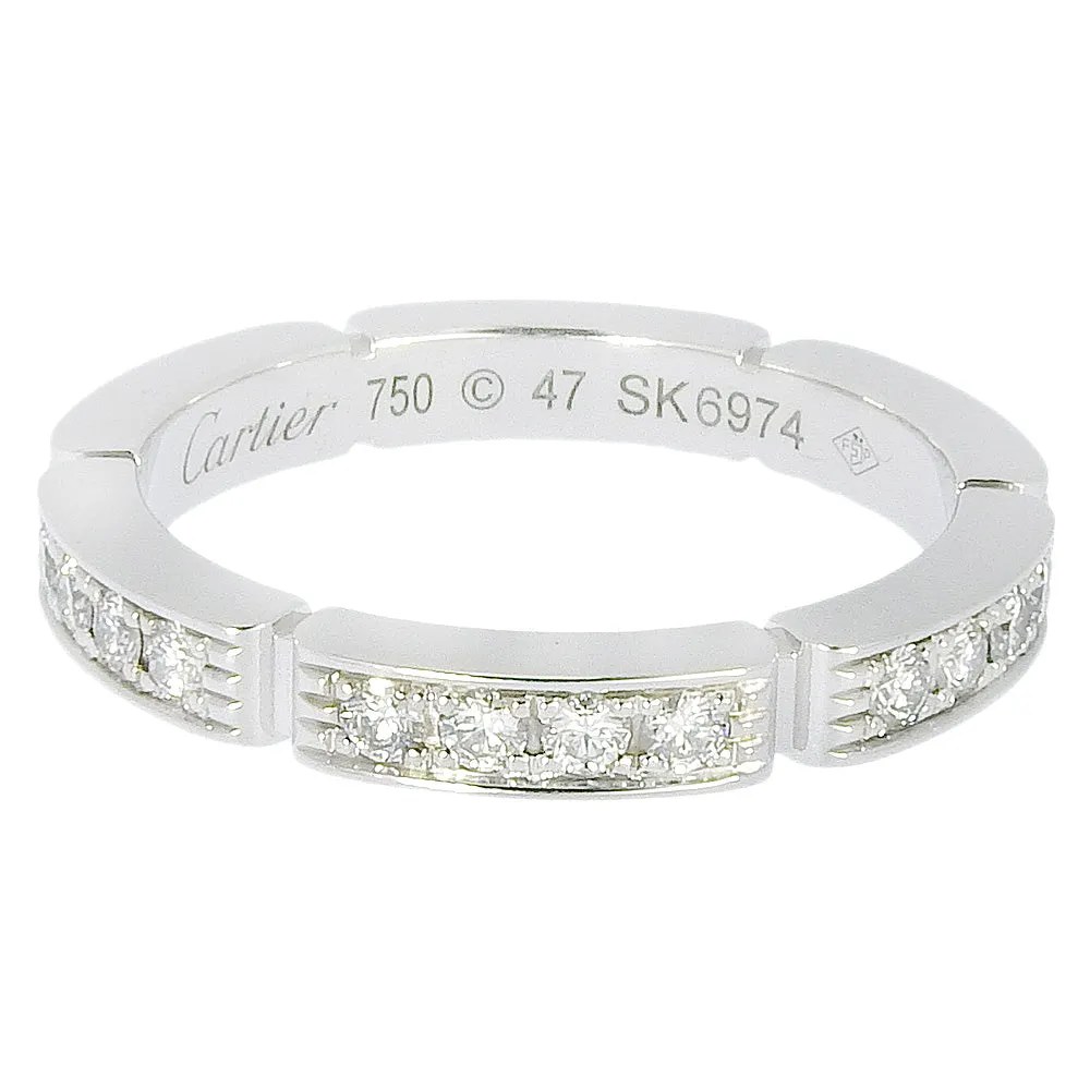 CARTIER Ring K18 White Gold, Diamond White gold Mailon PANTHERE full diamond Women 47 Used Authentic