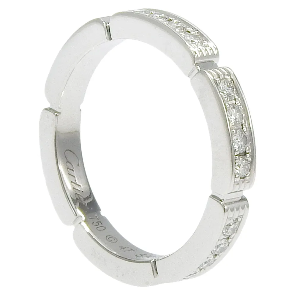 CARTIER Ring K18 White Gold, Diamond White gold Mailon PANTHERE full diamond Women 47 Used Authentic