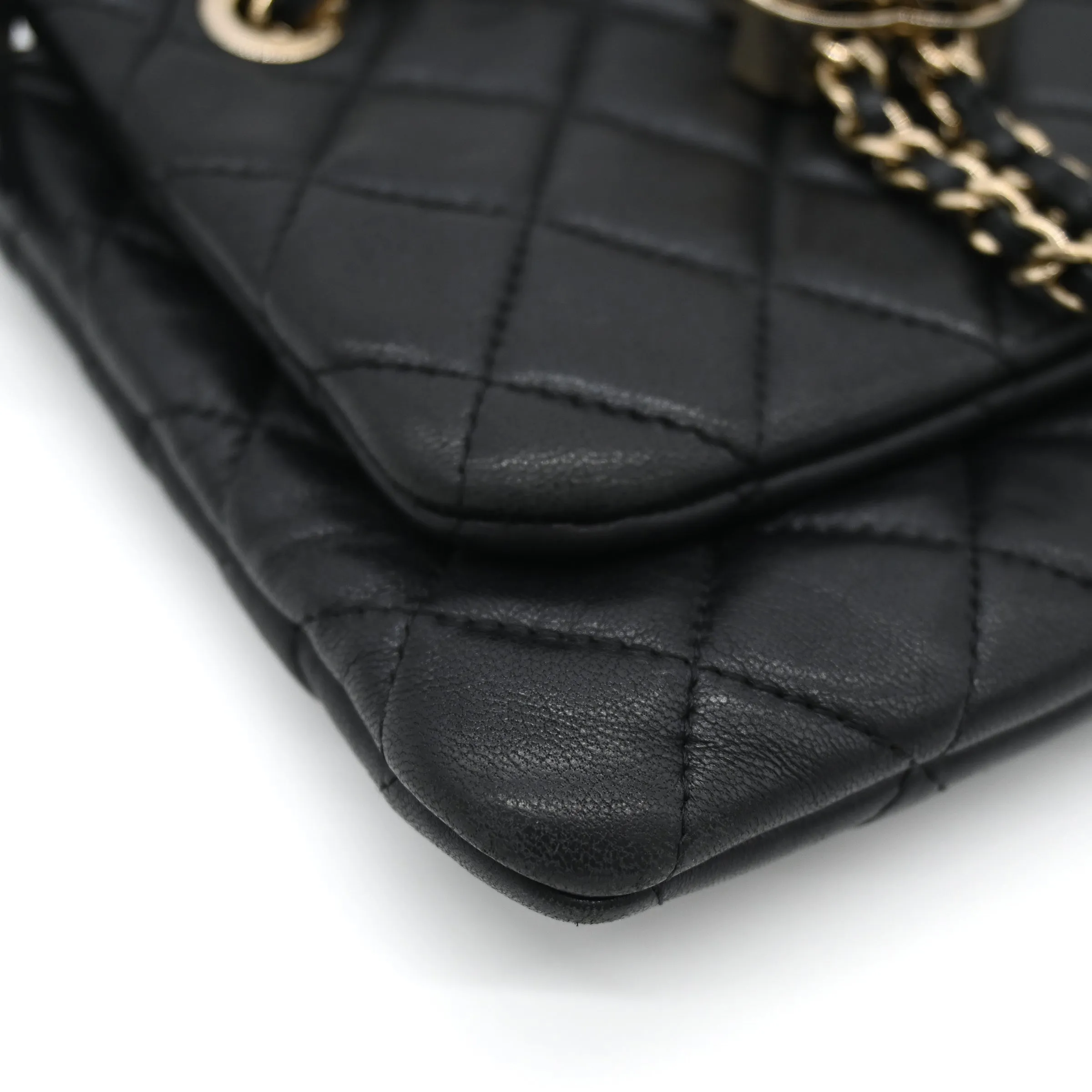 Chanel Black Lambskin Small Double Case Crossbody Bag