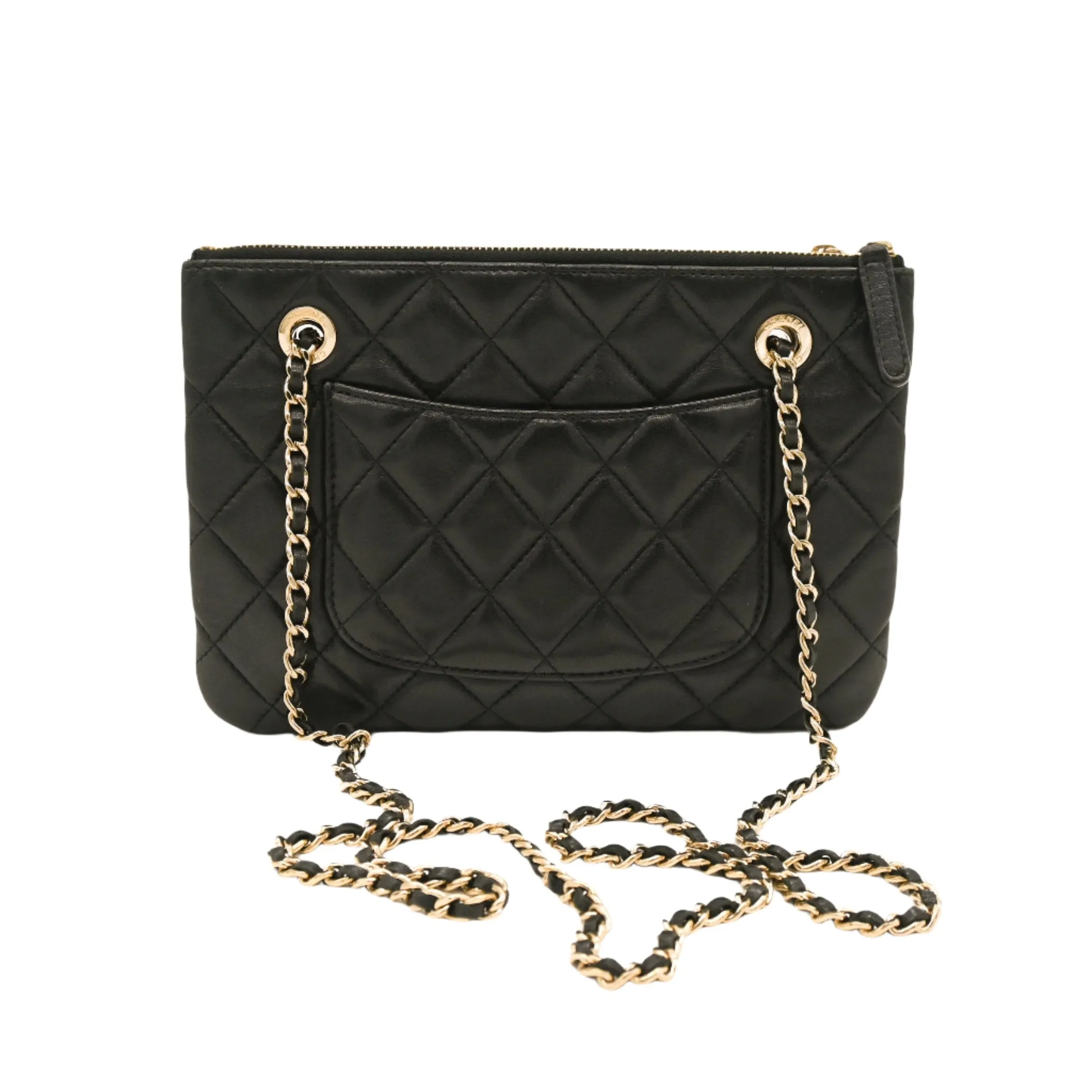 Chanel Black Lambskin Small Double Case Crossbody Bag