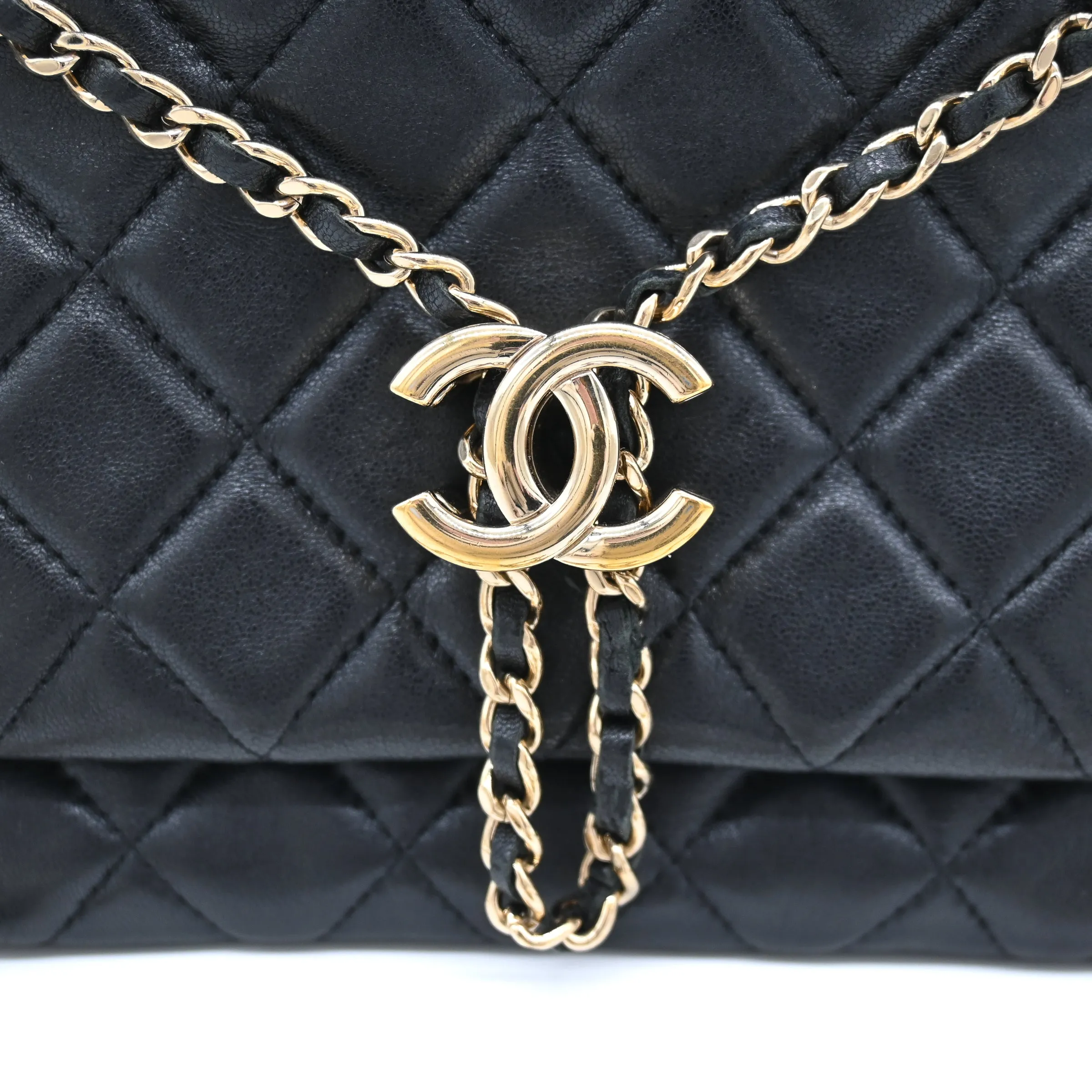 Chanel Black Lambskin Small Double Case Crossbody Bag