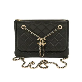 Chanel Black Lambskin Small Double Case Crossbody Bag