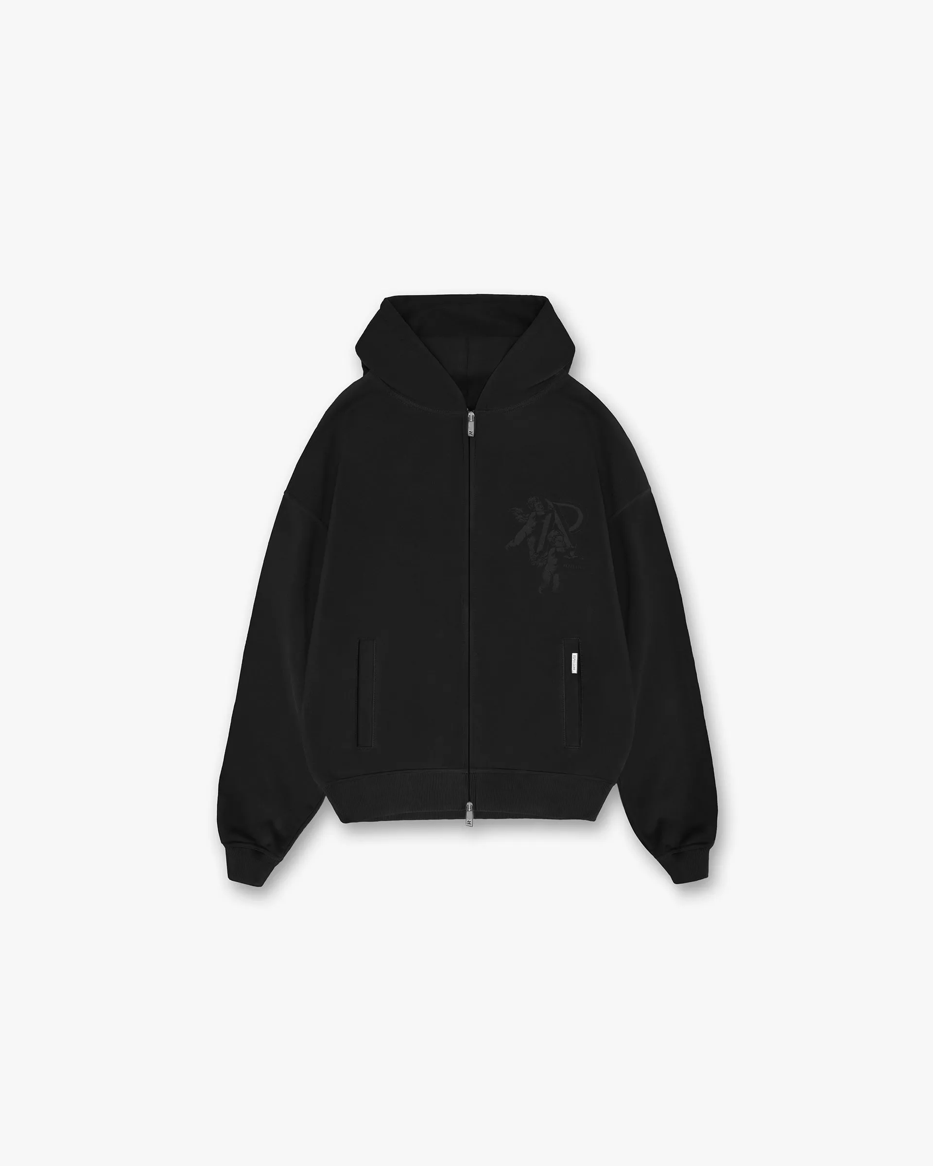 Cherub Initial Zip Hoodie - Black