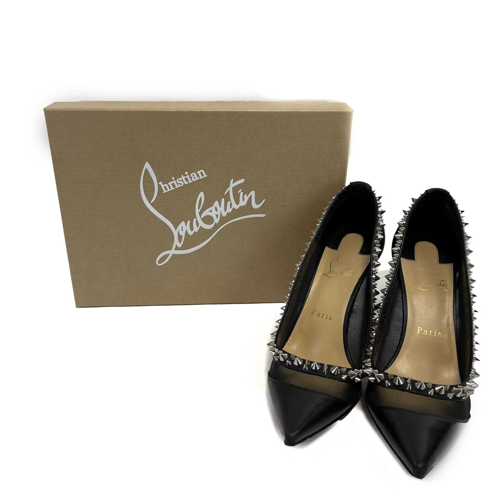 Christian Louboutin - Galativi Spikes 85 Nappa Rete Pumps 39.5 US 9.5