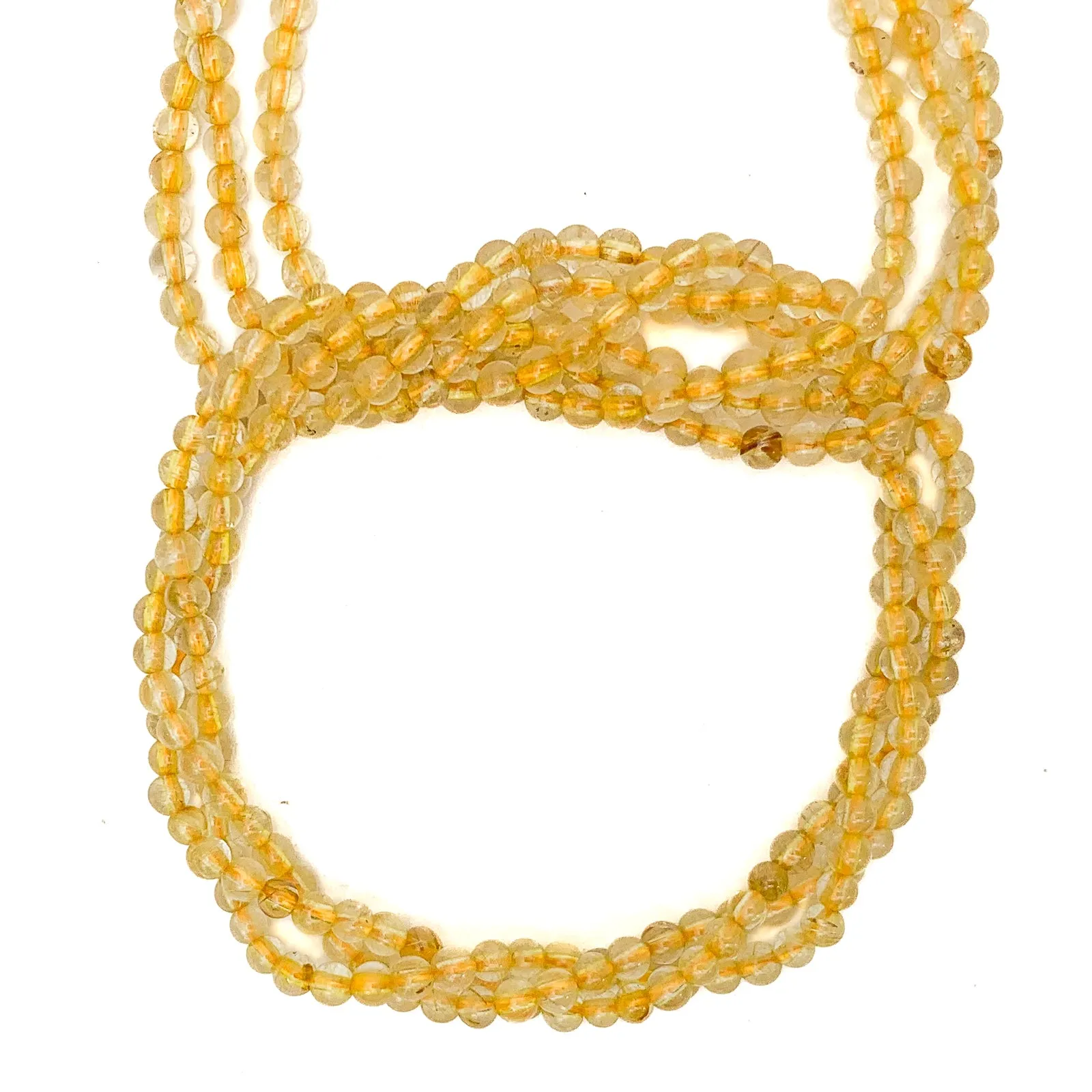 Citrine 3.5mm Smooth Rounds Bead Strand