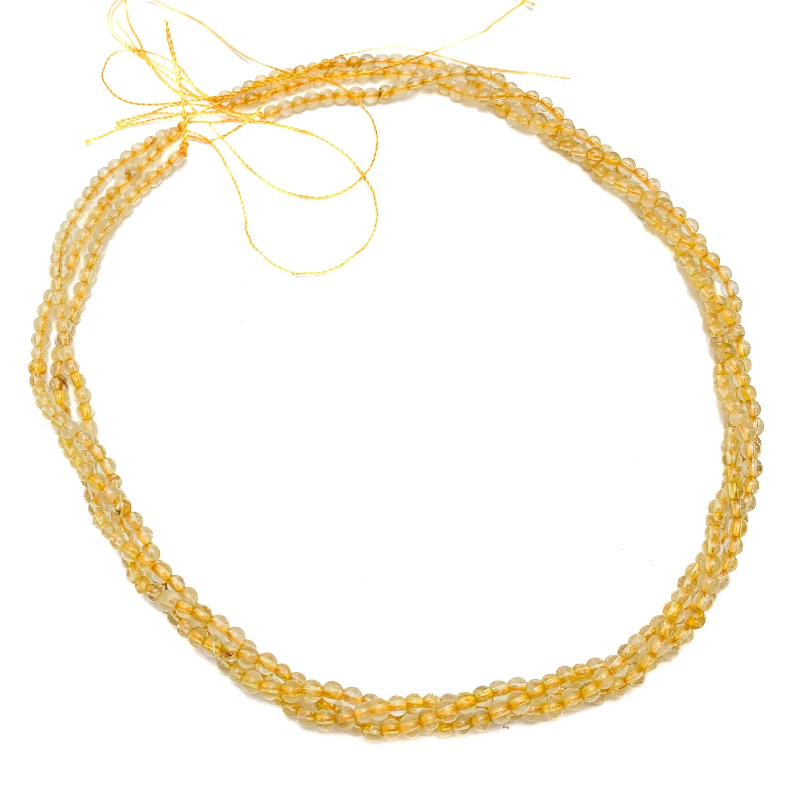 Citrine 3.5mm Smooth Rounds Bead Strand