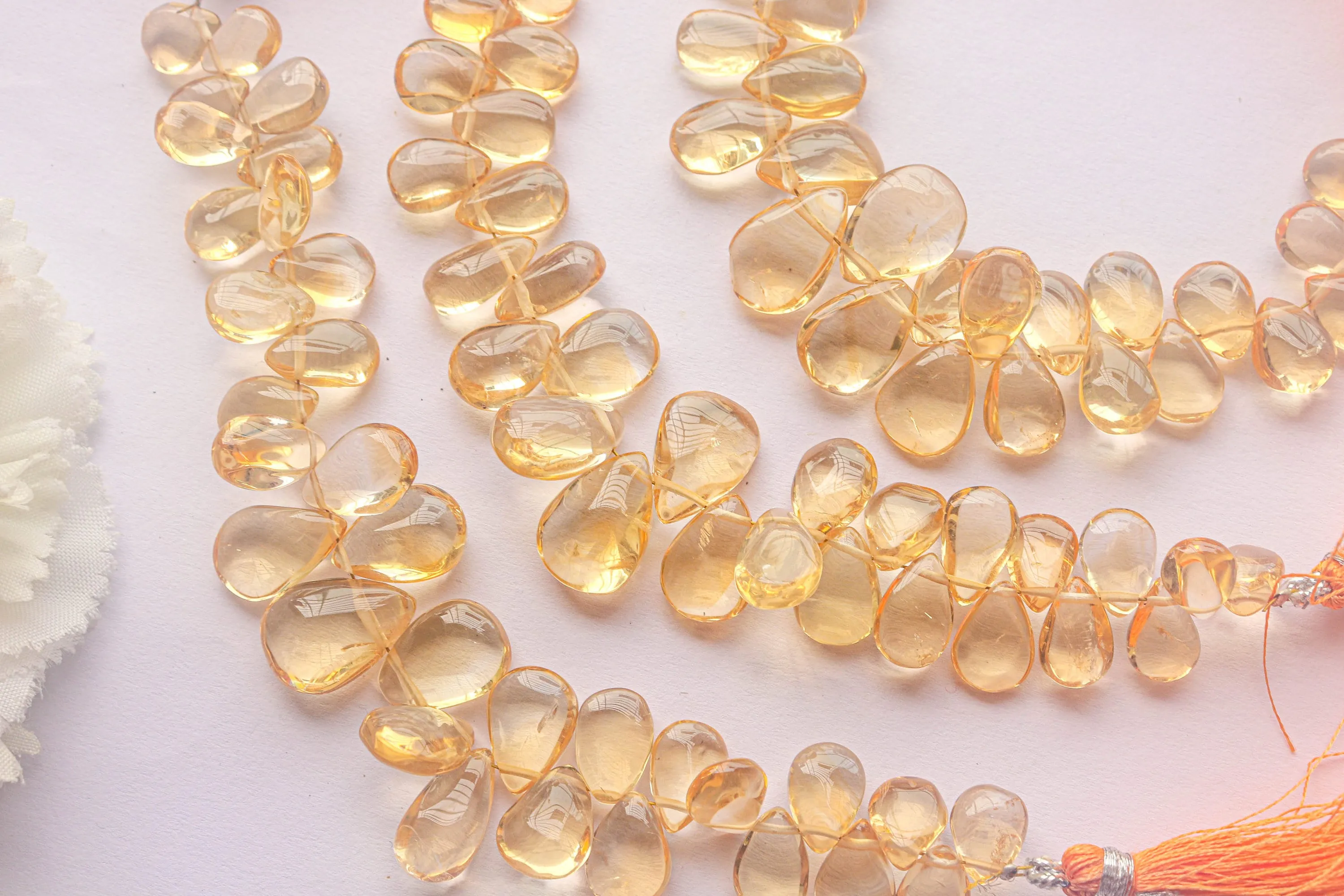 Citrine Smooth Pear Shape Briolette beads