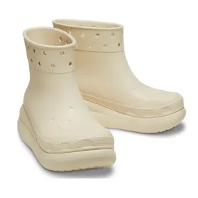 Crocs Classic Crush Womens Rain Boots In Bone